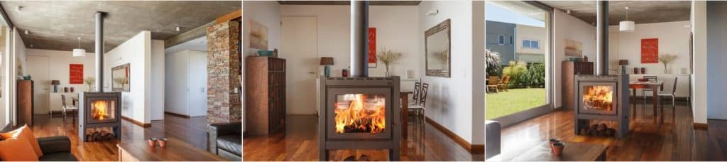 Salamandra doble frente Calefactor Lapacho 85 Doble frente