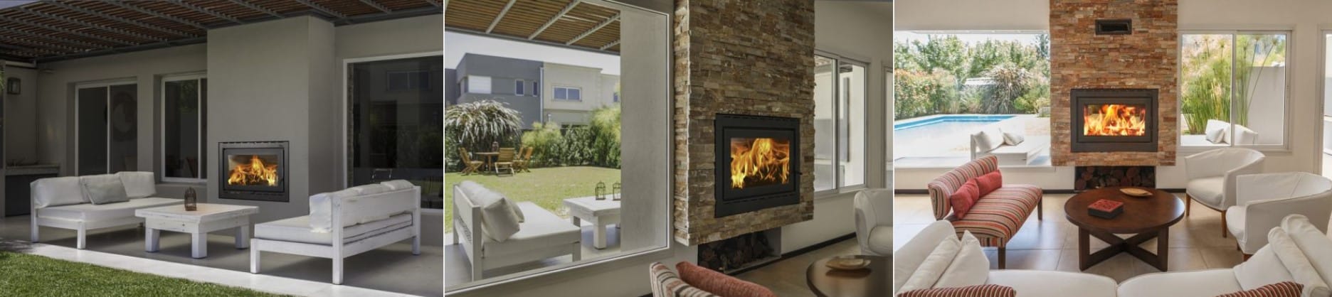 salamandra estufa doble frente insertable interior y exterior